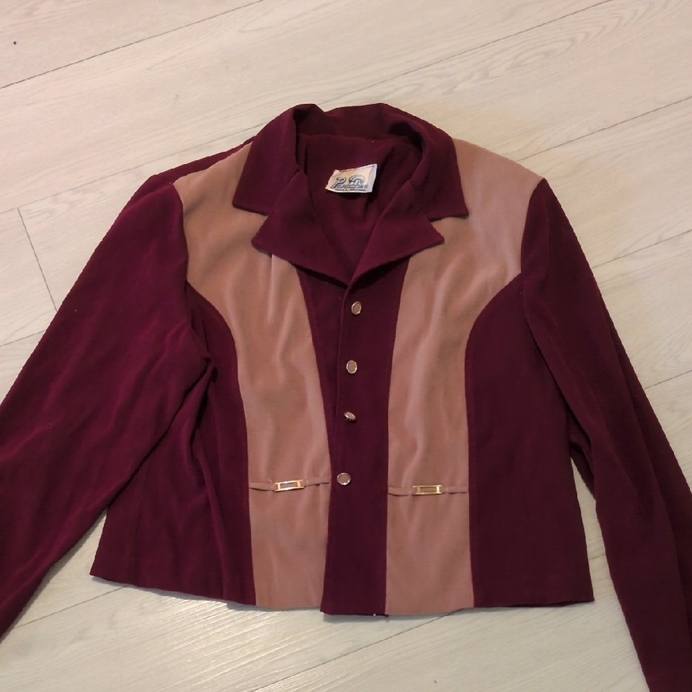 Panache Red and Cream Blazer Retro-Inspired Suit Jacket, Made In Canada